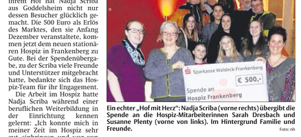 500 Euro für das Hospiz Frankenberg