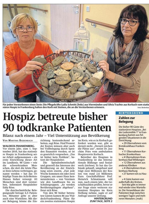 Hospiz betreute bisher 90 todkranke Patienten