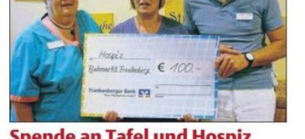 Spende an Tafel und Hospiz