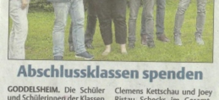 Abschlussklassen spenden für Hospiz Frankenberg