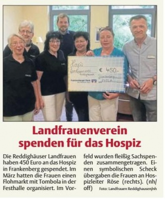 Landfrauenverein spenden für das Hospiz